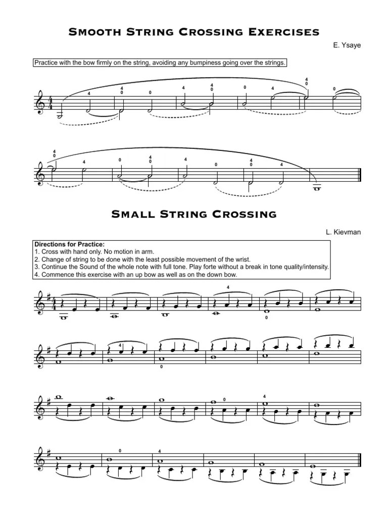 String Crossing Exercises Violin PDF
