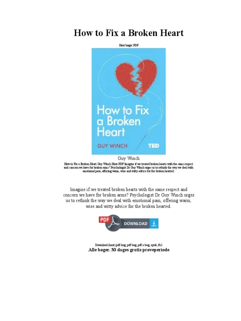 How To Fix A Broken Heart Guy Winch PDF