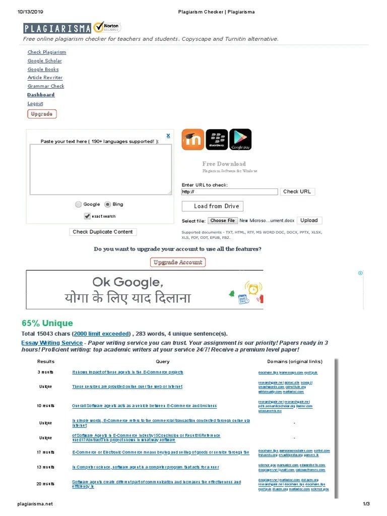 65 Unique Free online plagiarism checker for teachers and students