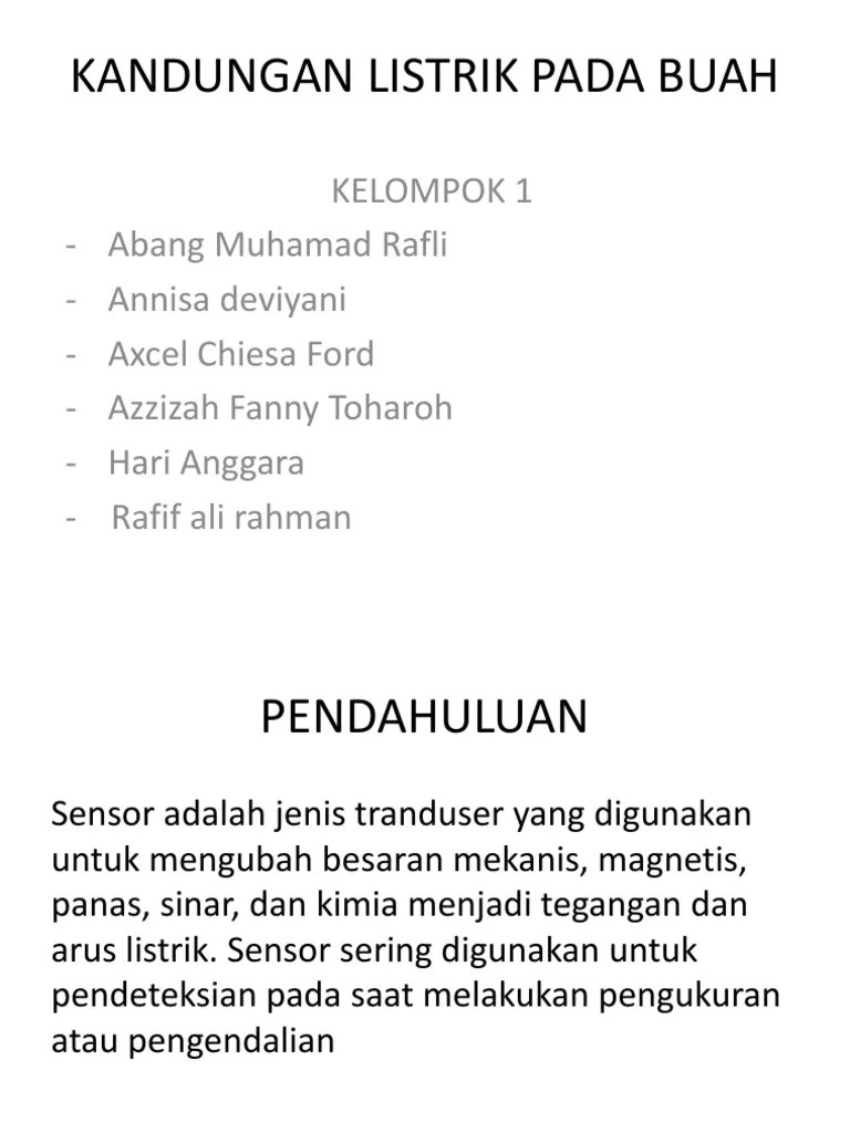 Kandungan Listrik Pada Buah | PDF