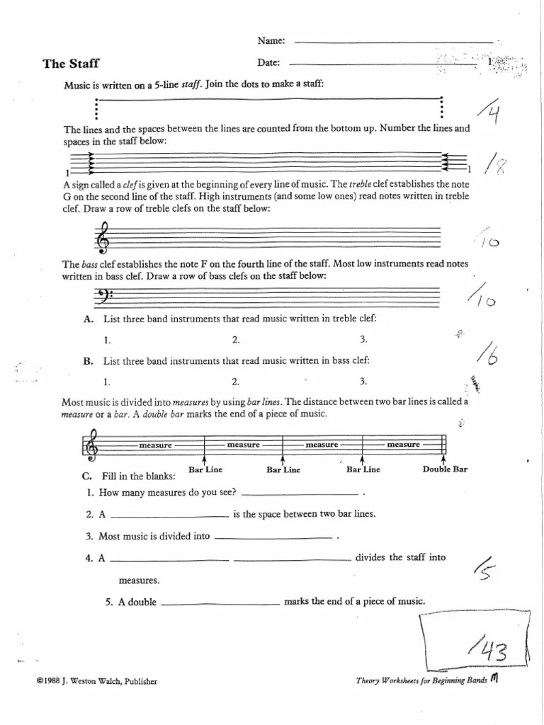 Music Theory Worksheets