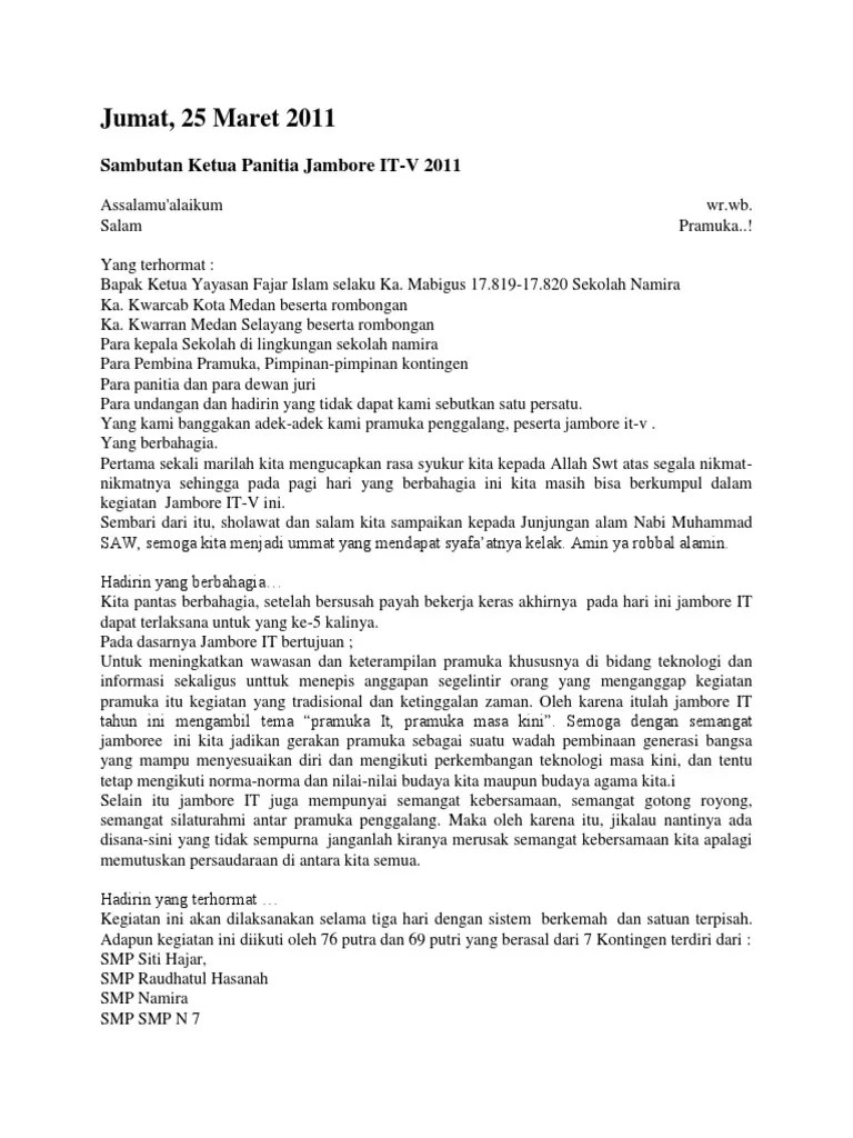 Sambutan Ketua Panitia Pramuka | PDF