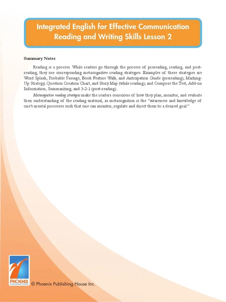 Integrated English For Effective Communication Reading and Writing