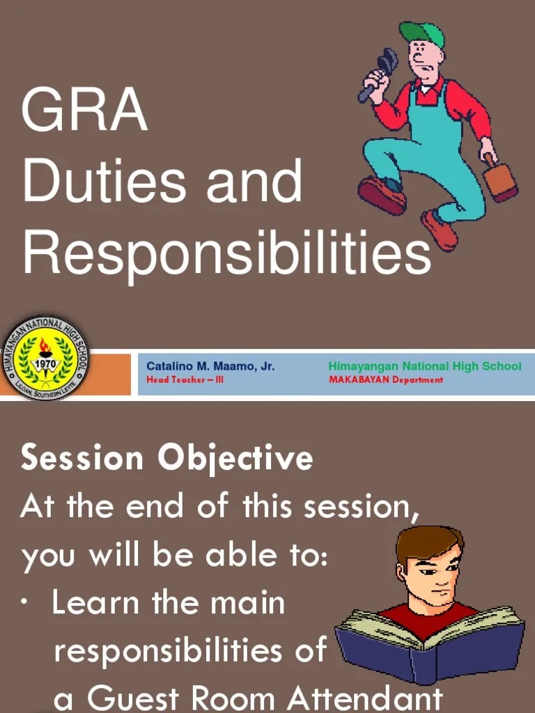 GRA Duties and Responsibilities PDF Housekeeping Hotel And