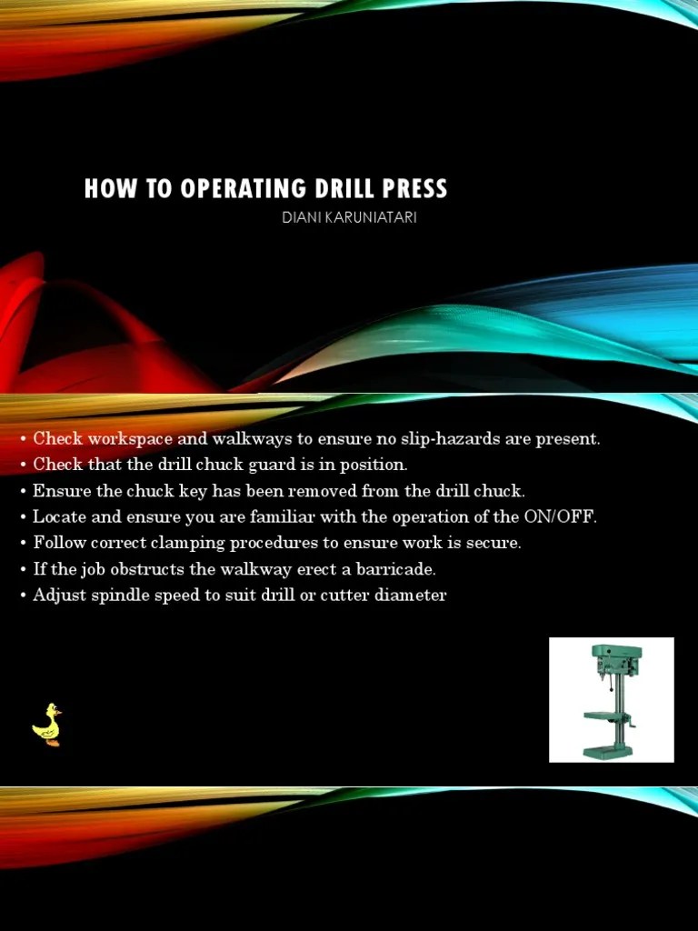 How To Operating Drill Press | PDF