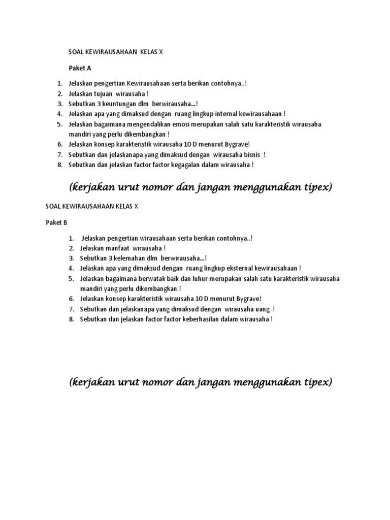Soal Kwu Mid 2017-2018 | PDF