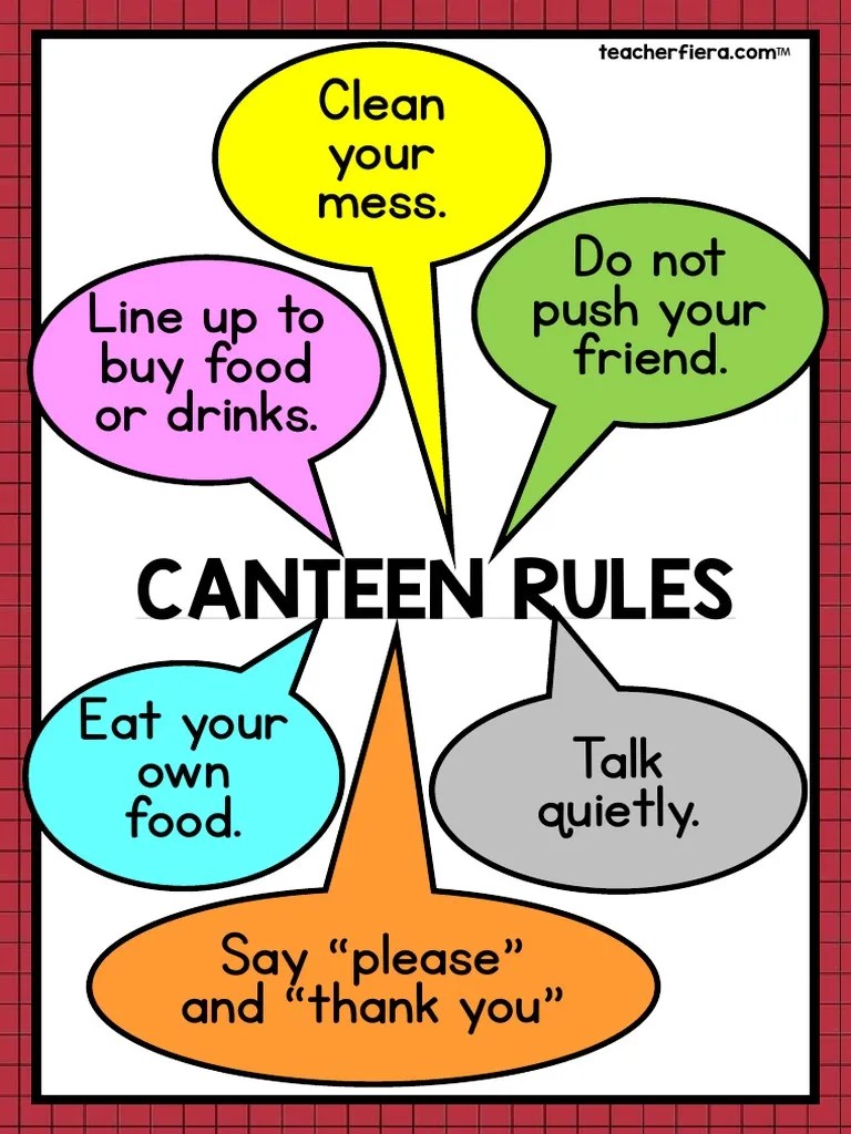 Canteen Rules Poster PDF PDF