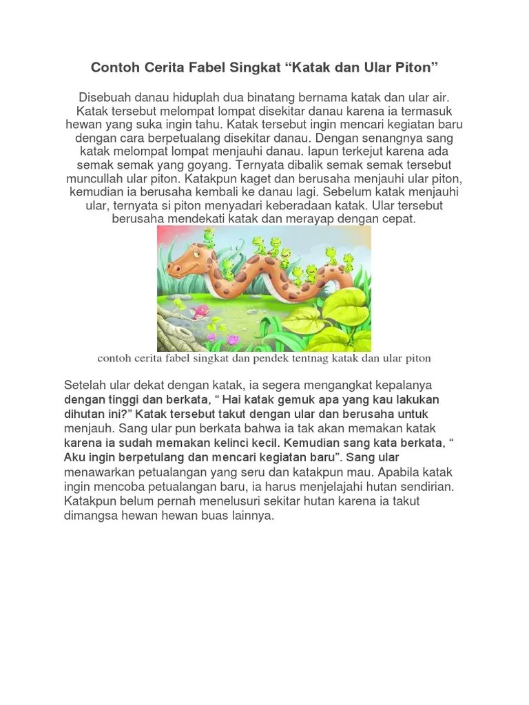 Contoh Cerita Fabel Singkat | PDF