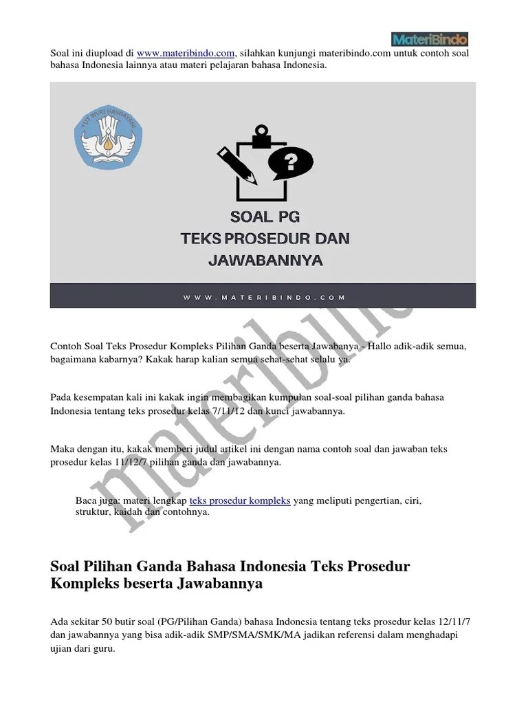 Contoh Soal Teks Laporan Hasil Observasi Kelas 7 Beserta