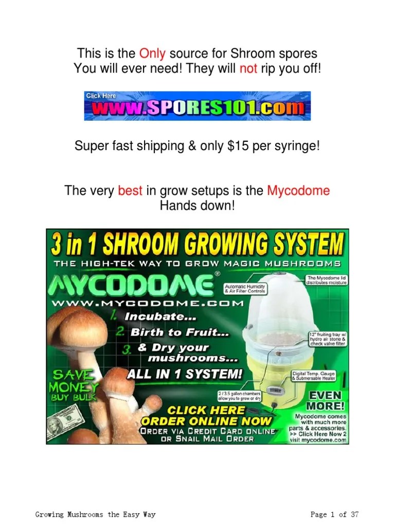 (Psilocybin) Home Mushroom Cultivation With Hydrogen Peroxide PDF