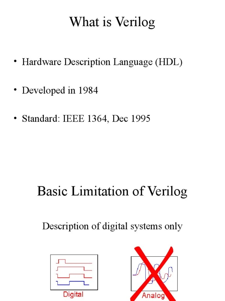 What Is Verilog Hardware Description Language (HDL) Developed in