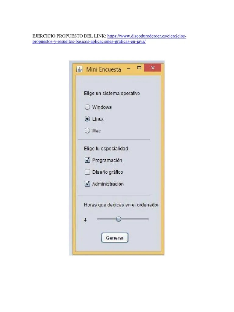 Ejercicio Propuesto Swing Java PDF Programación de computadoras