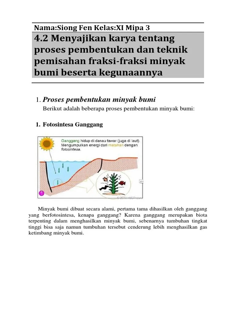 Fraksinasi Minyak Bumi Merupakan Pemisahan Campuran Dengan Cara MIANYAK