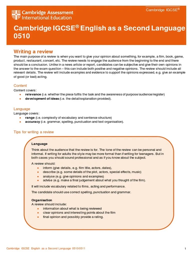 how to write a report for igcse