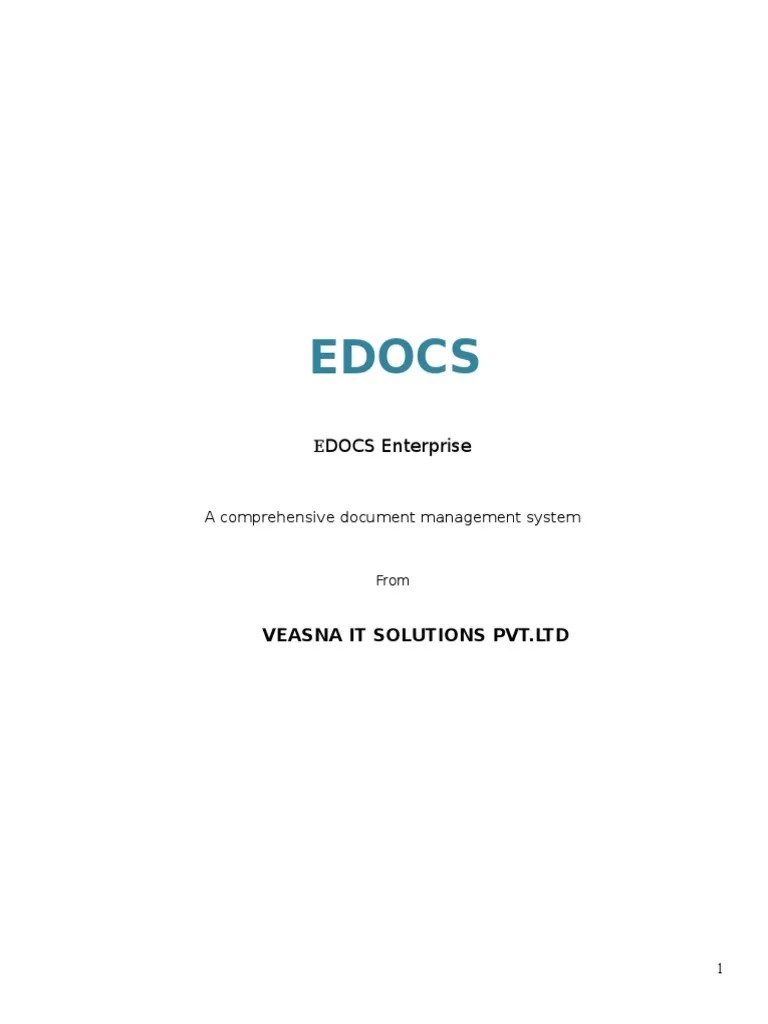 EDOCSDocument Management System PDF Image Scanner File Format