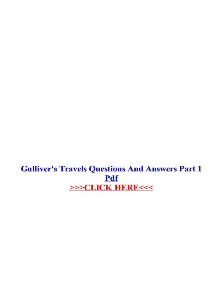 Gullivers Travels Questions and Answers Part 1 PDF PDF Gulliver's