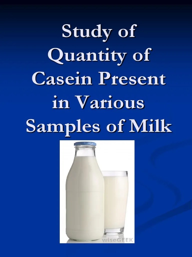 Study of Quantity of Casein Present in Various Sample of Milk PDF