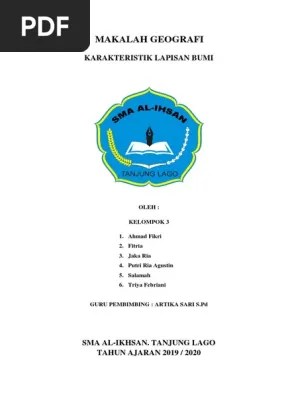Makalah Geografi Karakteristik Lapisan Bumi | PDF