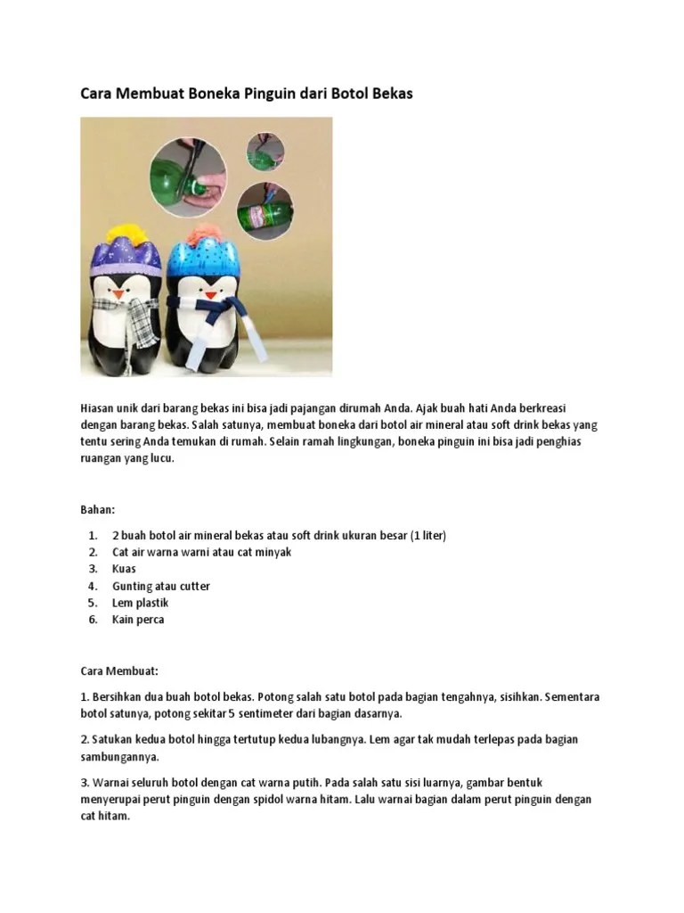 Cara Membuat Boneka Dari Botol | PDF