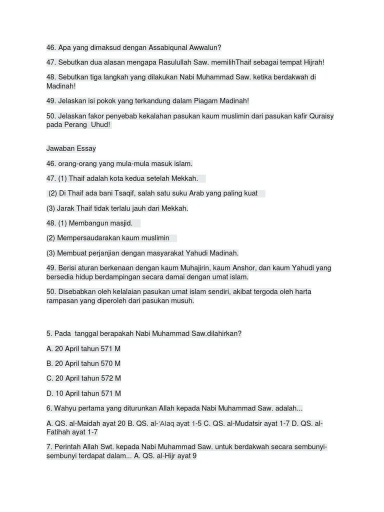 Soal Dan Jawaban Essay Ski SMP | PDF