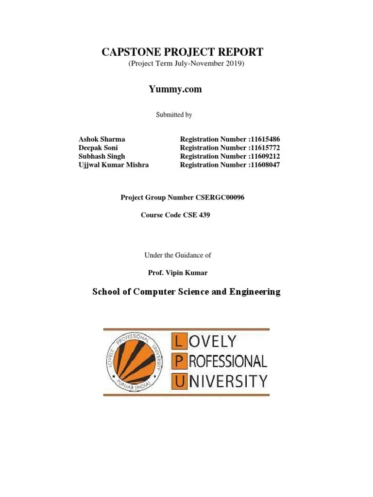 Capstone Project Report PDF Software Testing Information