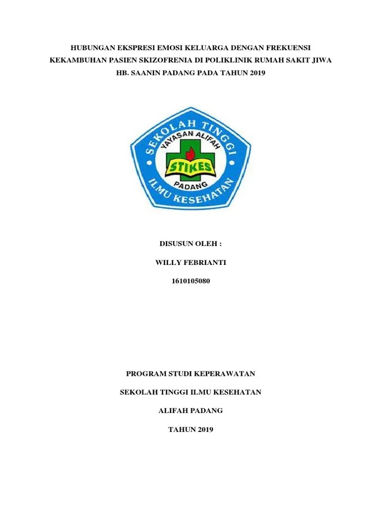 Tugas Bab 1 Judul Skripsi Keperawatan Jiwa | Pdf