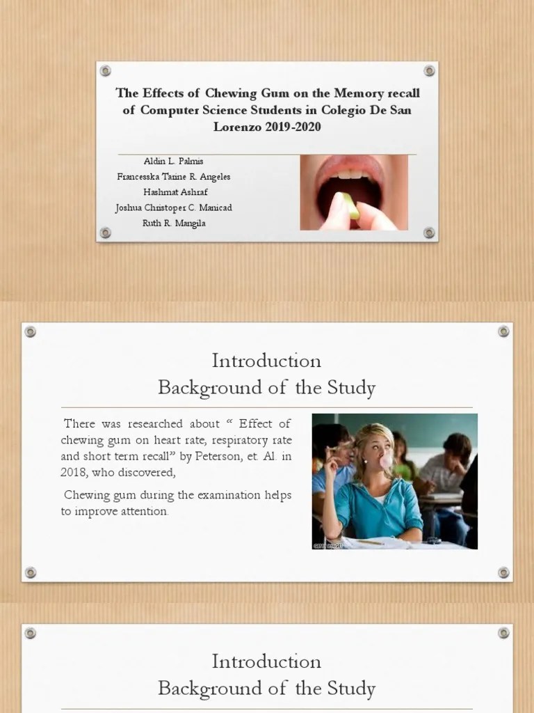 The Effects of Chewing Gum On The Memory 1 PDF Recall (Memory) Memory