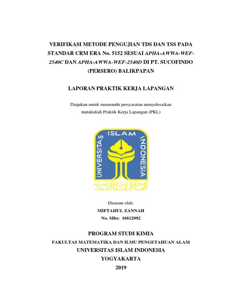 Verifikasi Pengujian Tds Dan Tss Pada Standar CRM | PDF
