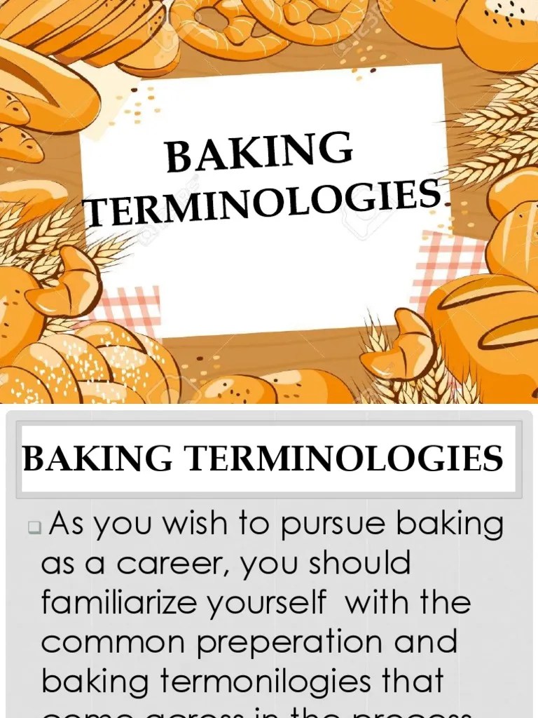 Baking Terminologies PDF Cakes Baking
