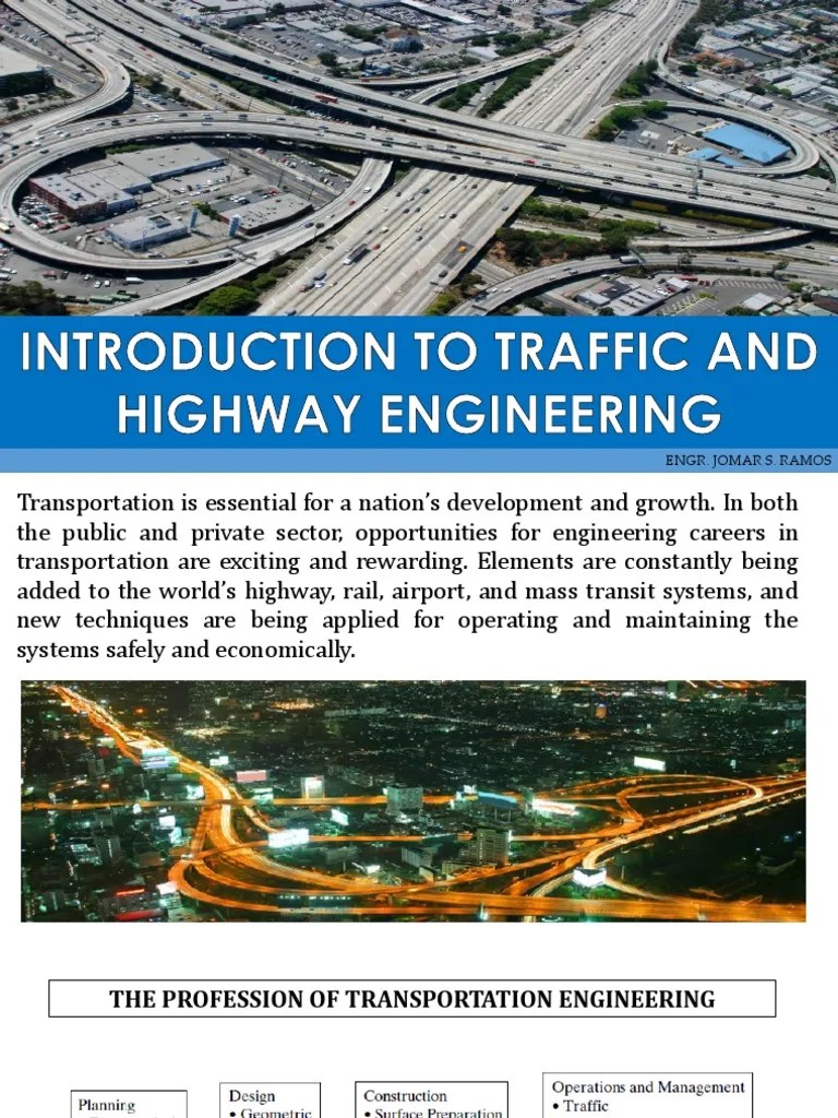 Introduction To Traffic and Highway Engineering PDF Highway Traffic