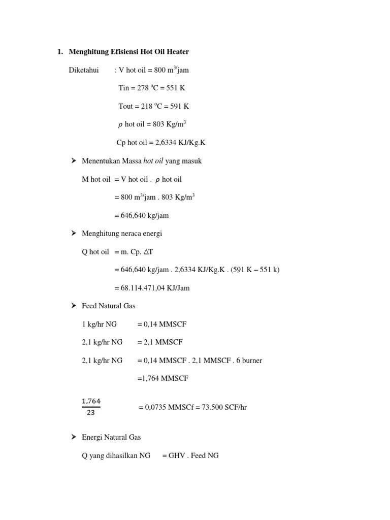 Menghitung Efisiensi Hot Oil Heater | PDF
