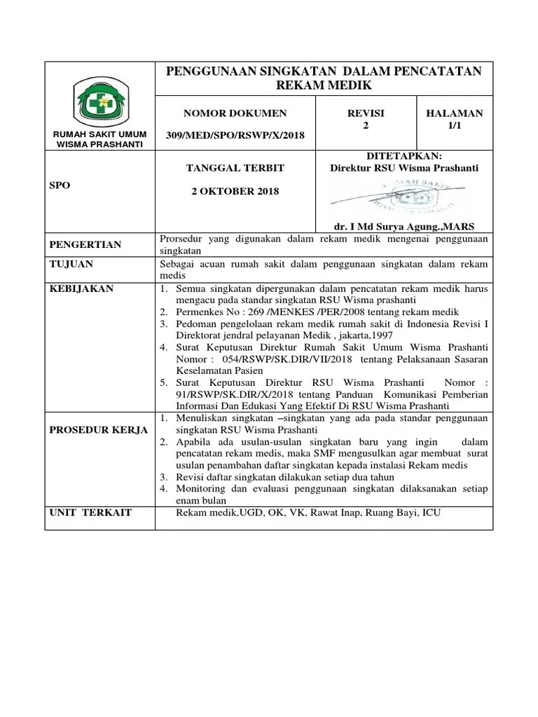 Spo Pengunaan Singkatan | PDF