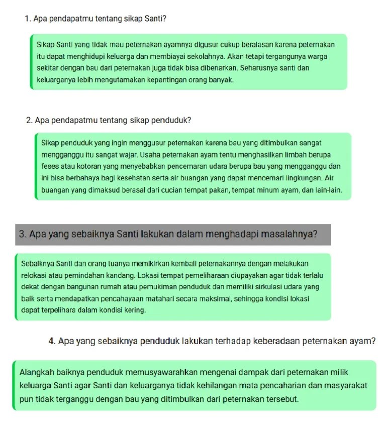 Halaman 75 Pdf apa yang sebaiknya penduduk lakukan terhadap keberadaan peternakan ayam