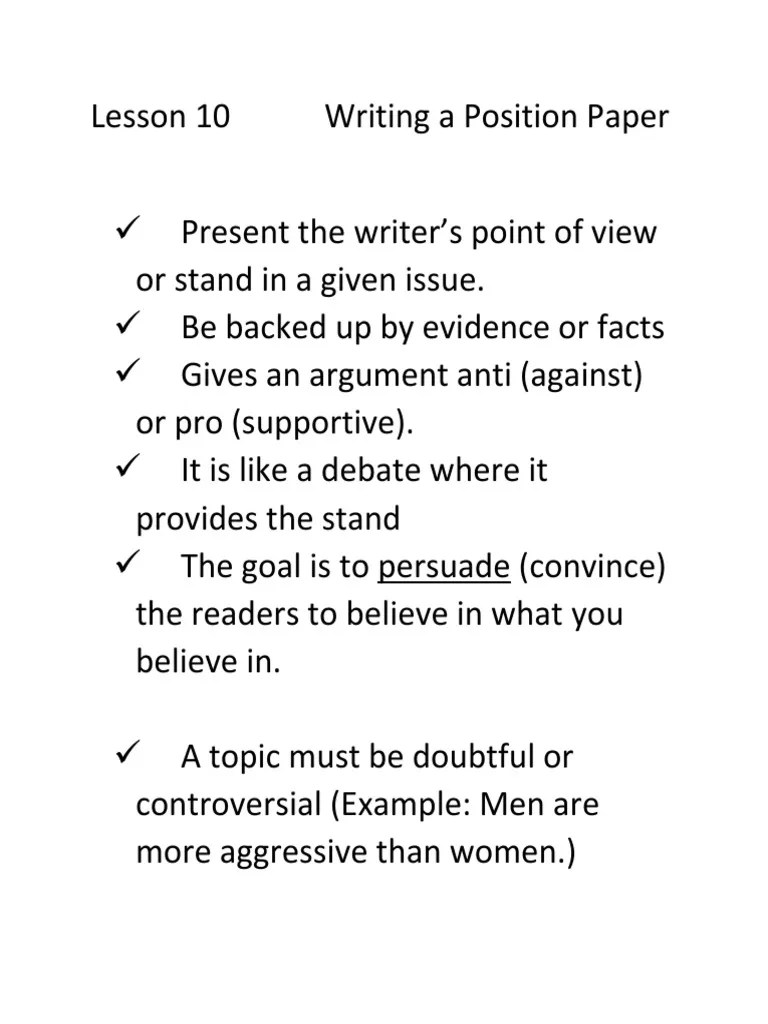 Lesson 10 Writing a Position Paper.docx