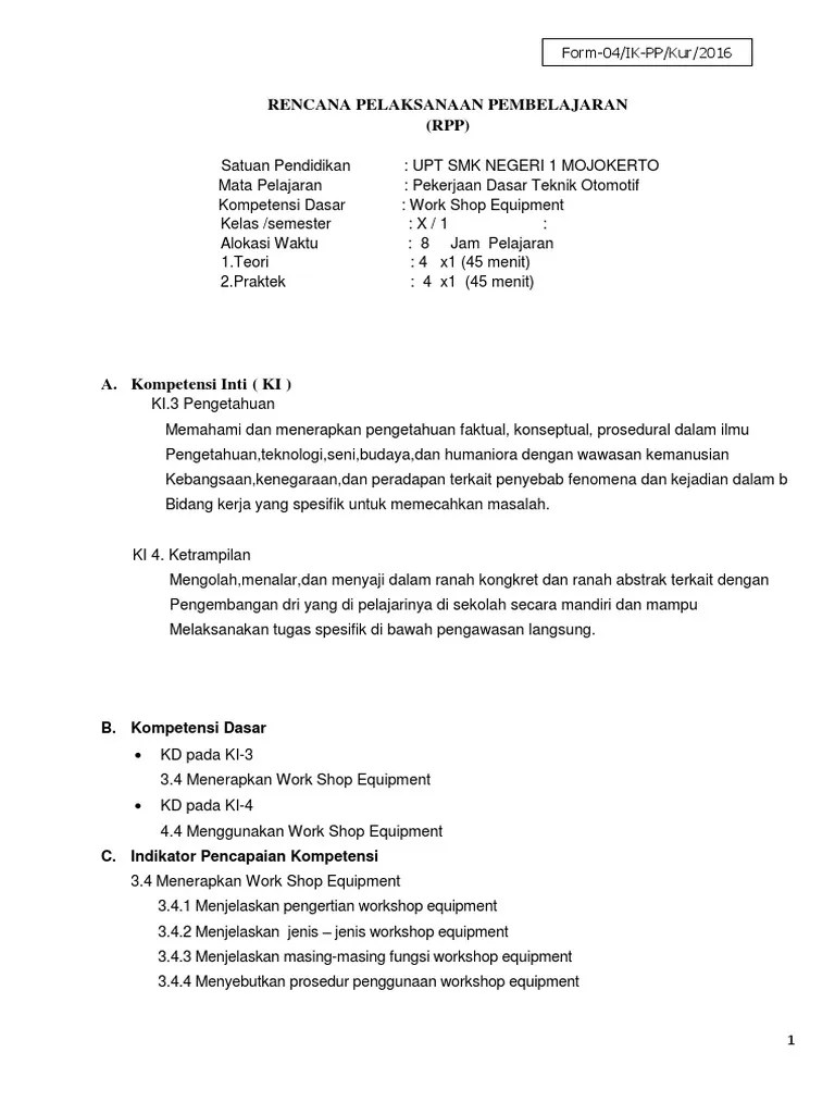 RPP Work Shop Equipment 4 | PDF