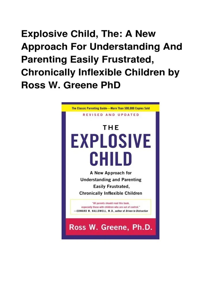 Explosive Child The A New Approach For U PDF | PDF