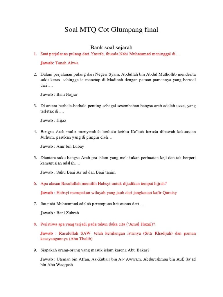 Soal MTQ Tingkat SD | PDF