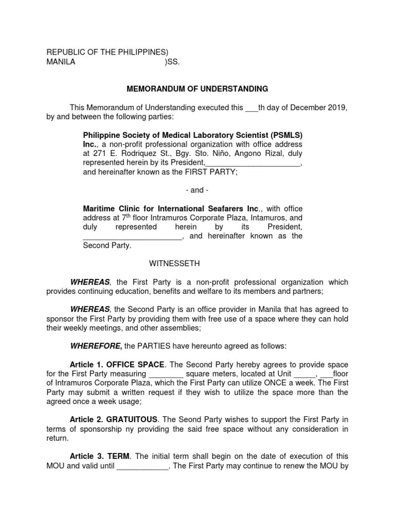 MOU Draft Private Law Government Information