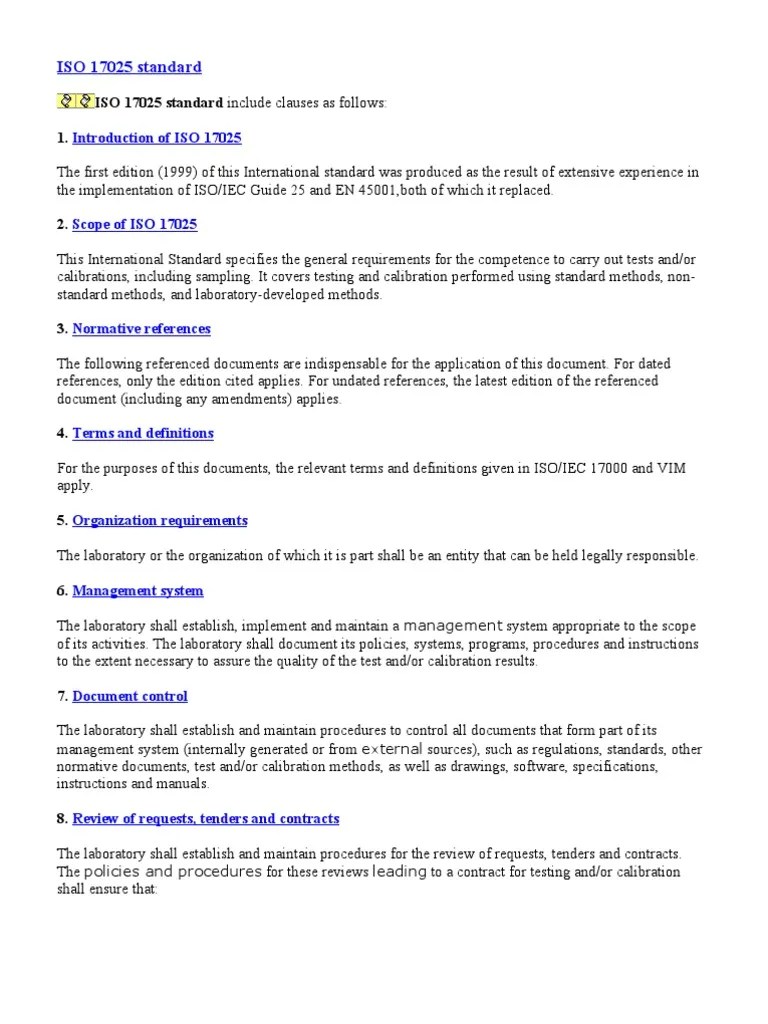 ISO 17025 Standard Calibration Verification And Validation