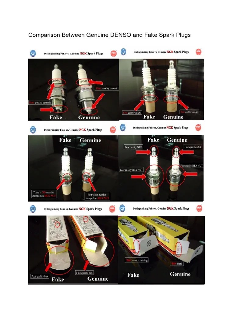 Comparison Between Genuine DENSO and Fake Spark Plugs
