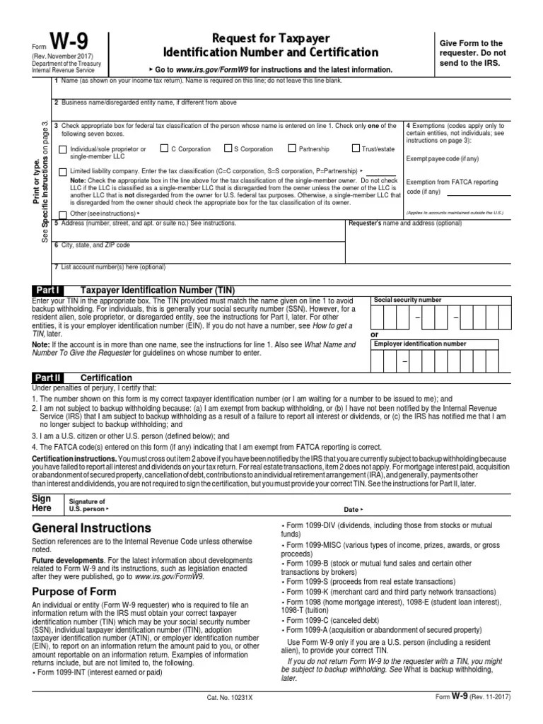 W9 Withholding Tax Limited Liability Company