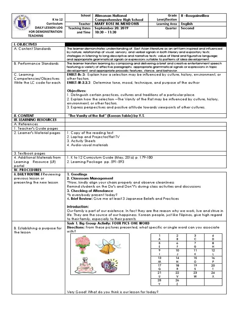 COT The Vanity of The Rat 2nd Q PDF Narrative Learning