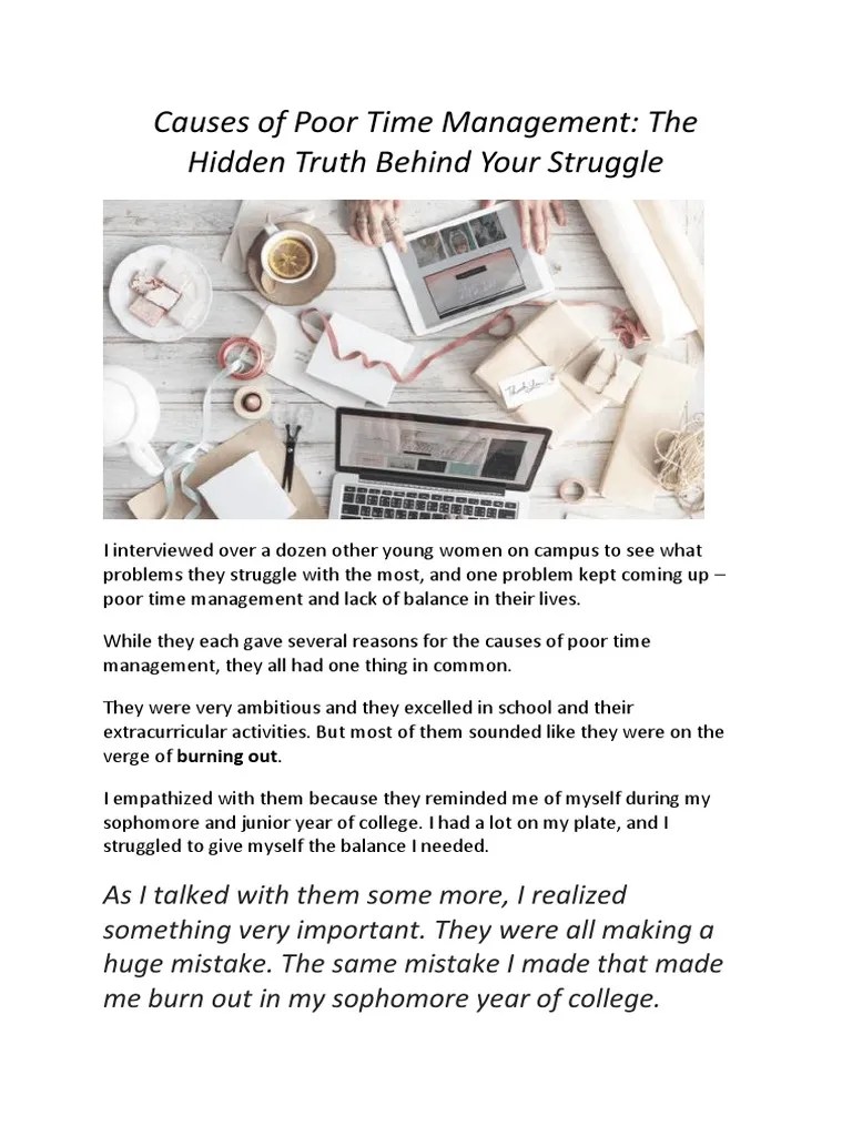 Causes of Poor Time Management.docx Time Management Motivation