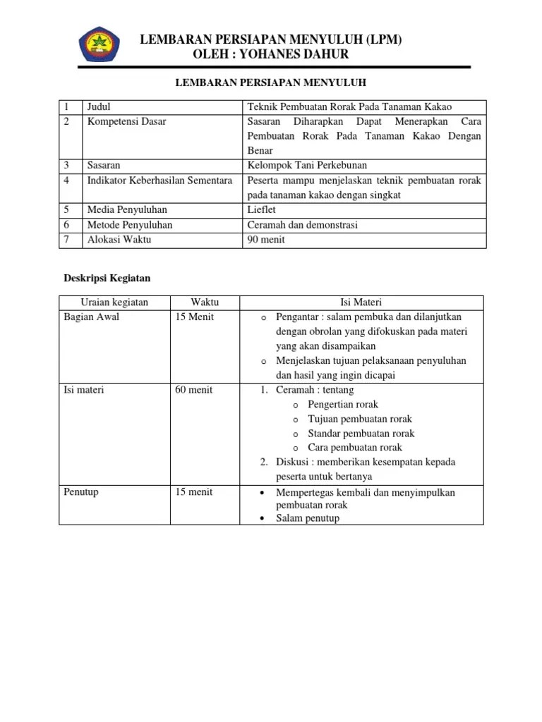 Lembaran Persiapan Menyuluh | PDF