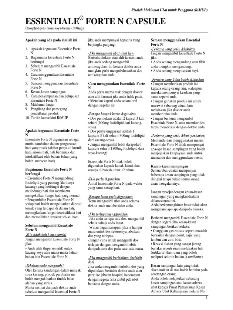 Essentiale Forte N Capsule Phospholipids From SoyaBeans SanofiAventis