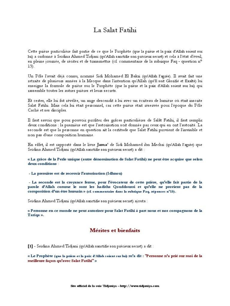 Salatoul Fatihi | PDF | Mahomet | Prière