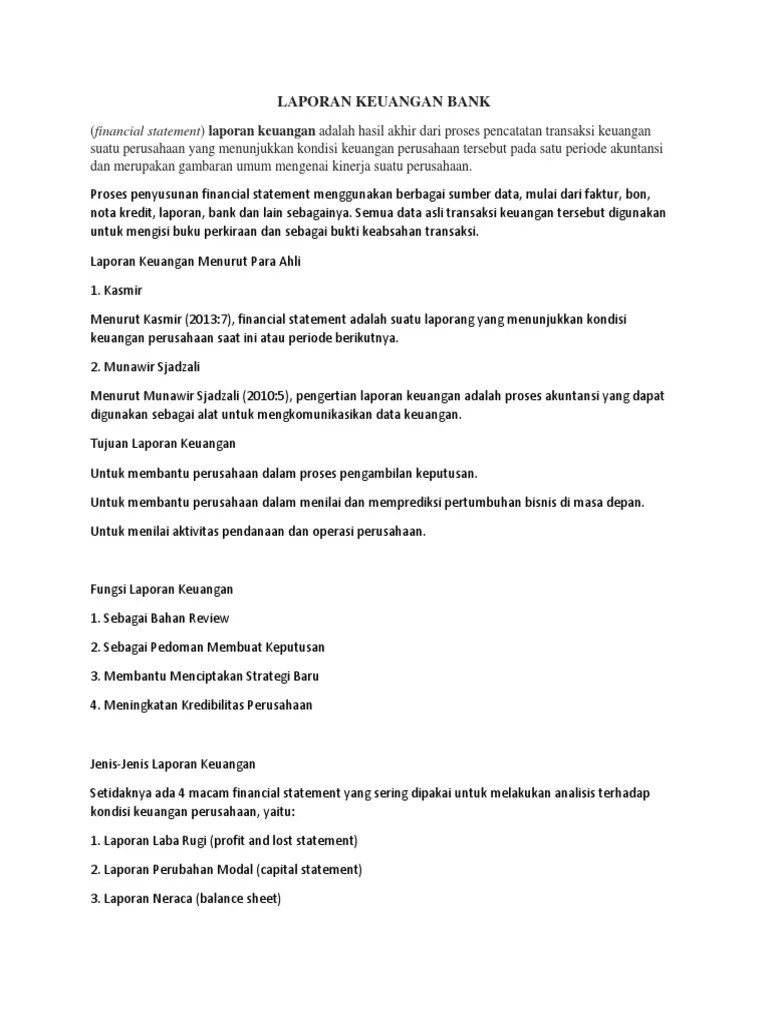 Laporan Keuangan Bank | PDF