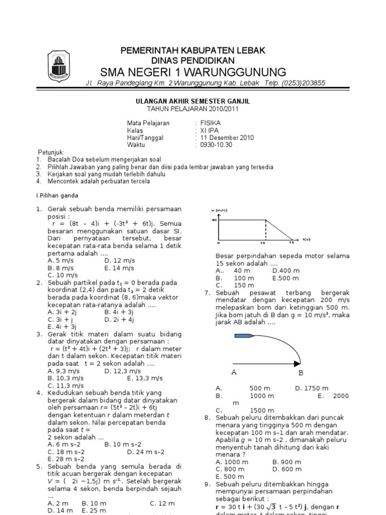 30+ Soal uas fisika kelas 11 semester 2 kurikulum 2013 revisi ideas in 2021 