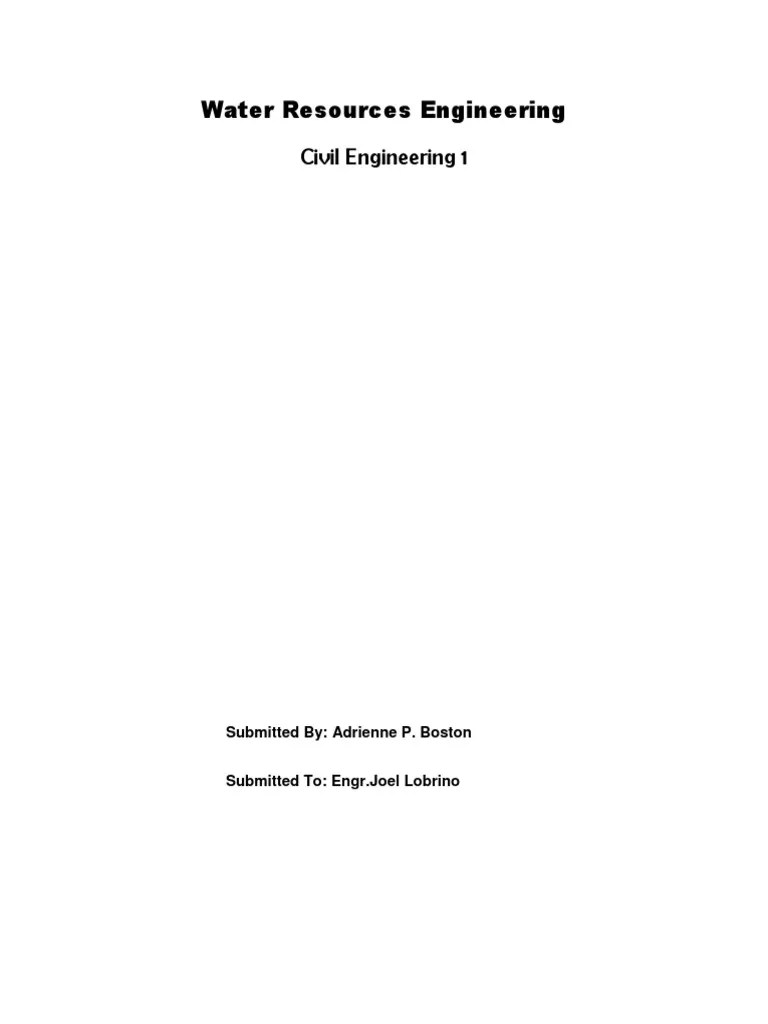 Water Resources Engineering PDF Water Resources Water Treatment