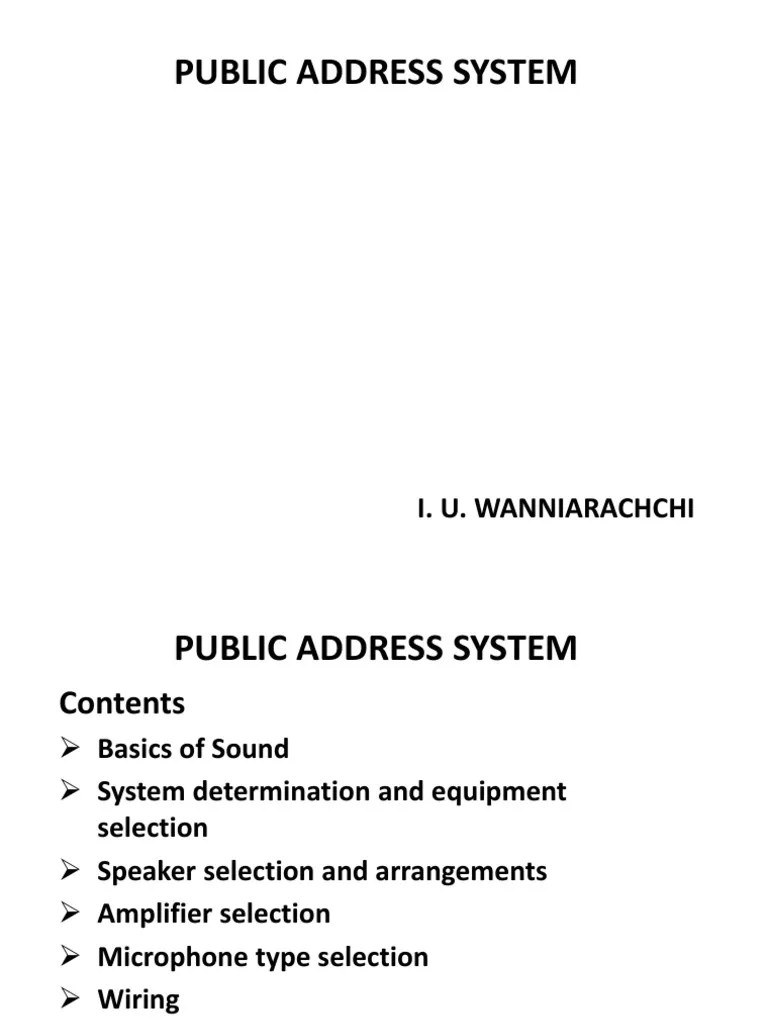 CPD Public Address System PDF Microphone Loudspeaker